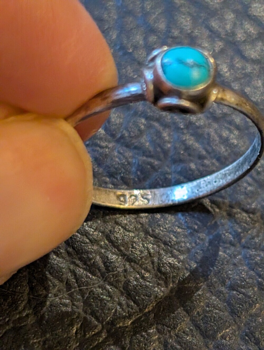 Stackable Silver Rings Set (6)with Turquoise and Red Stones - Picture 14 of 15
